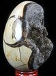 Septarian Dragon Egg Geode - Black Crystals #57342-1